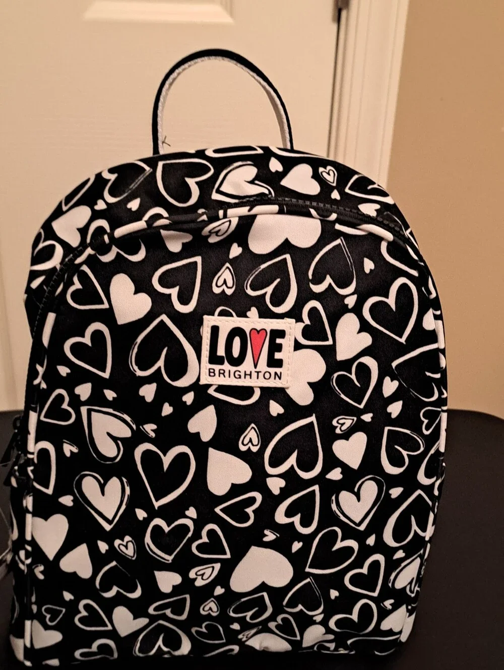 Brighton Black & White Heart Print Backpack